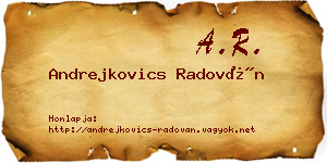 Andrejkovics Radován névjegykártya
